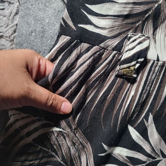 Torrid | Palm Leaf Print Slub Button Front Mini Tunic Dress 2X Vacation Bohemian - Picture 5 of 8